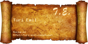 Turi Emil névjegykártya